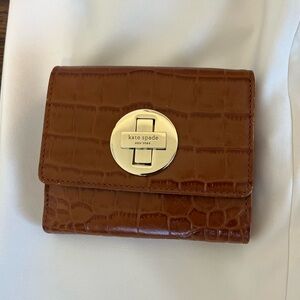 Kate Spade Tan Croc-Embossed Wallet